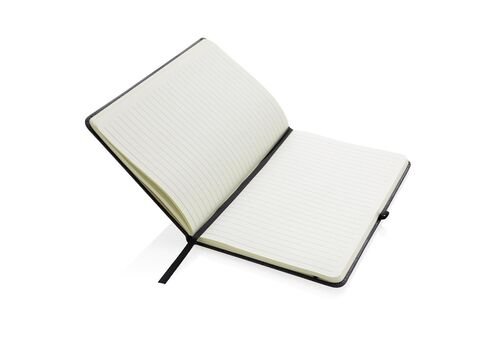 Recycled leather hardcover notebook A5, grey