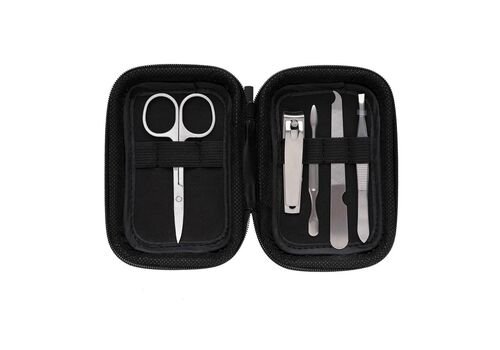 5 pc manicure set in pouch, black