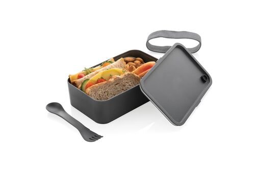 PP lunchbox with spork, anthracite