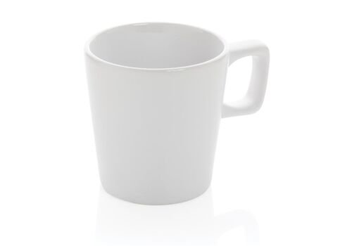 Ceramic modern coffee mug, white