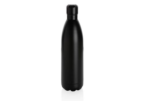 Solid color vacuum stainless steel bottle 1L, black