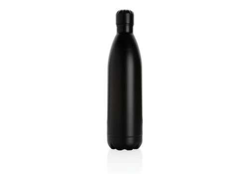 Solid color vacuum stainless steel bottle 1L, black