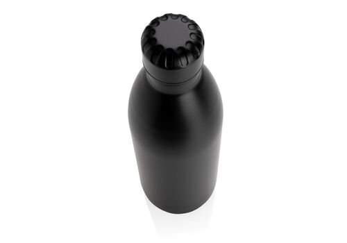 Solid color vacuum stainless steel bottle 1L, black