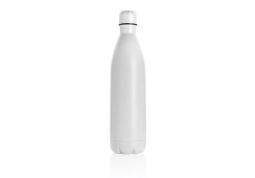 Solid color vacuum stainless steel bottle 1L, white