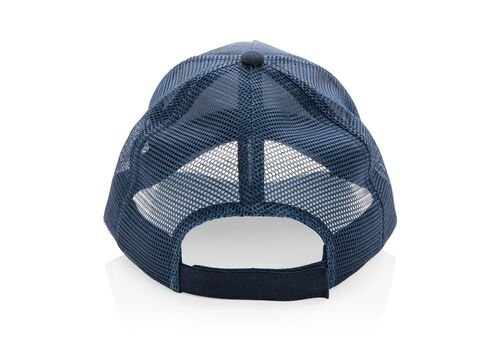 Impact AWARE™ Brushed rcotton 5 panel trucker cap 190gr, nav