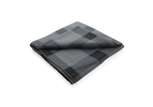 Soft plaid fleece blanket, anthracite