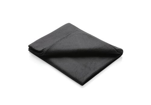 Fleece blanket in pouch, black