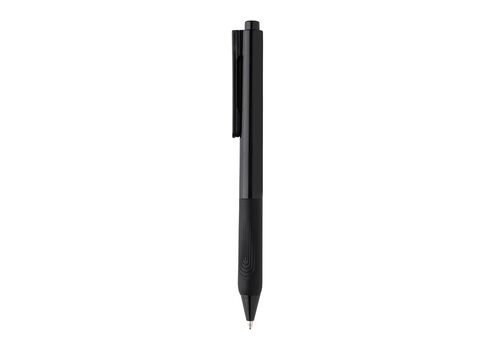 X9 solid pen with silicon grip, black