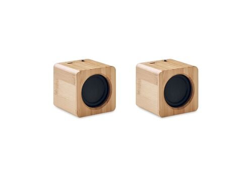 Set of Bamboo wireless speaker