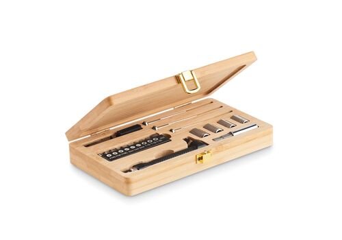21 pcs tool set in bamboo case