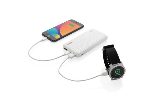 Philips 10.000 mAh slim powerbank, white