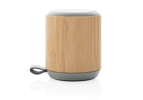 Bamboo and fabric 3W wireless speaker, brown