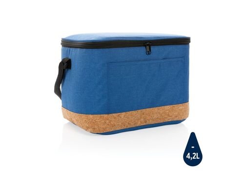 Impact AWARE™ XL RPET two tone cooler bag w/cork detail, blu