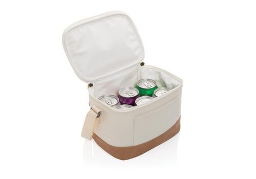 Impact AWARE™ 16 oz. rcanvas six can cooler bag, white