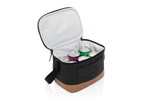 Impact AWARE™ 16 oz. rcanvas six can cooler bag, black