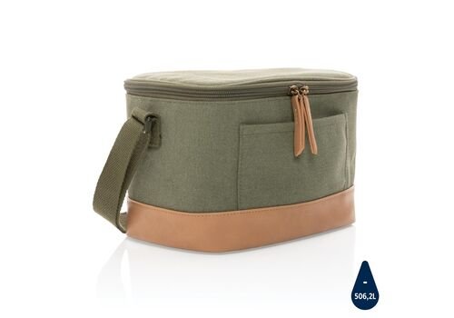 Impact AWARE™ 16 oz. rcanvas six can cooler bag, green