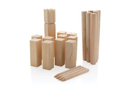 Wooden kubb set, brown