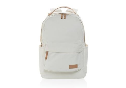 Impact AWARE™ 16 oz. recycled canvas backpack, white