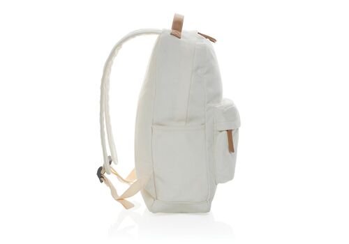 Impact AWARE™ 16 oz. recycled canvas backpack, white