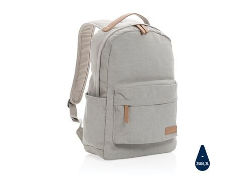 Impact AWARE™ 16 oz. recycled canvas backpack, grey