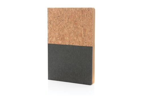 A5 cork &amp; kraft notebook, black