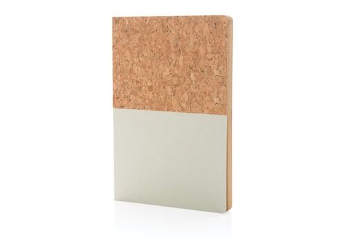 A5 cork &amp; kraft notebook, off white
