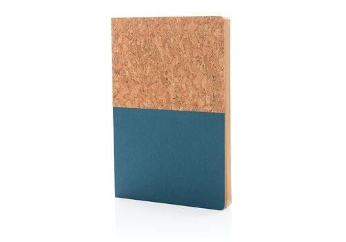 A5 cork &amp; kraft notebook, blue