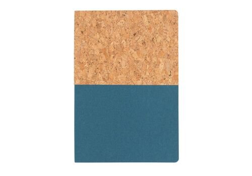 A5 cork &amp; kraft notebook, blue