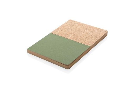 A5 cork &amp; kraft notebook, green