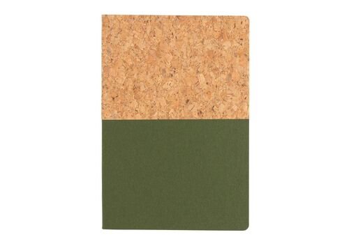 A5 cork &amp; kraft notebook, green