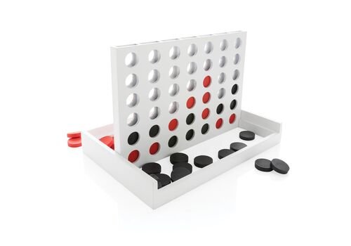 Connect four wooden game, white