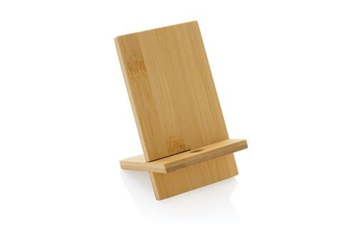 FSC® bamboo phone stand in FSC® kraft box, brown