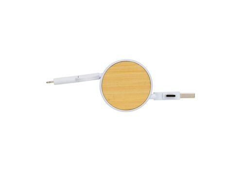 RCS recycled plastic Ontario 6-in-1 retractable cable, white