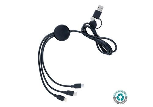 RCS recycled TPE and recycled plastic 6-in-1 cable, black
