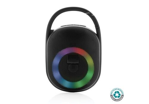 RCS recycled plastic Lightboom 5W Clip speaker, black