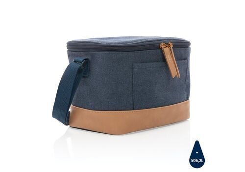 Impact AWARE™ 16 oz. rcanvas six can cooler bag, blue