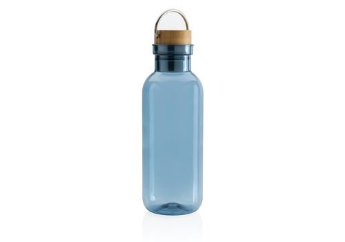 GRS RPET bottle with FSC bamboo lid and handle, blue