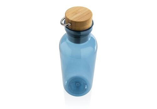 GRS RPET bottle with FSC bamboo lid and handle, blue