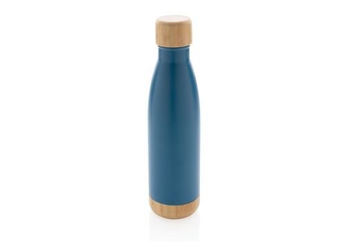 Vacuum stainless steel bottle with bamboo lid and bottom, bl