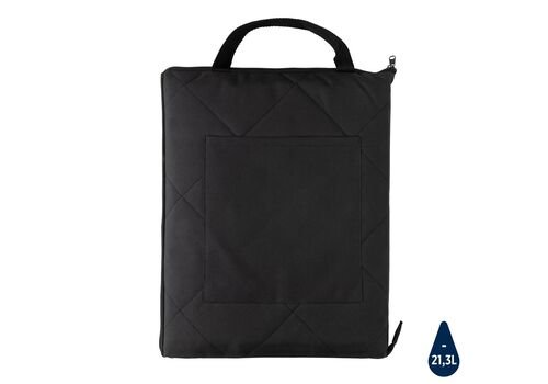 Impact Aware™ RPET foldable quilted picnic blanket, black