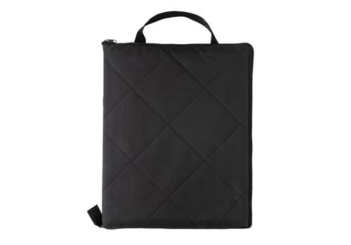 Impact Aware™ RPET foldable quilted picnic blanket, black
