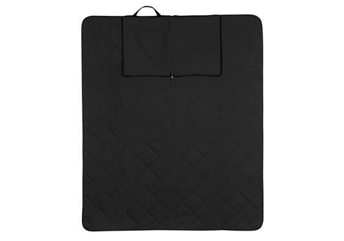 Impact Aware™ RPET foldable quilted picnic blanket, black