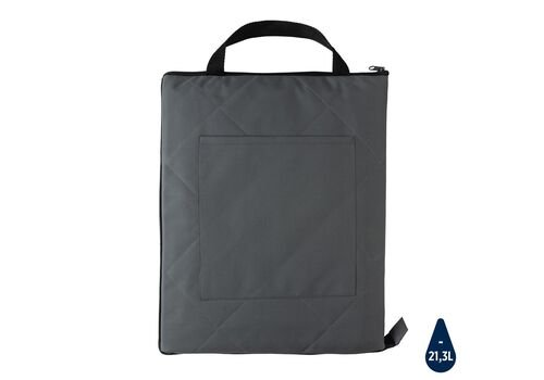 Impact Aware™ RPET foldable quilted picnic blanket, anthraci
