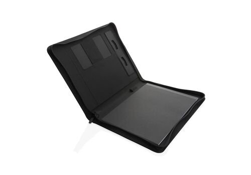 Impact Aware™ deluxe 300D tech portfolio with zipper, black