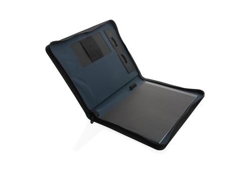 Impact Aware™ deluxe 300D tech portfolio with zipper, navy