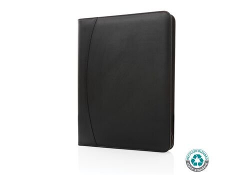 RCS rPU deluxe tech portfolio with zipper, black
