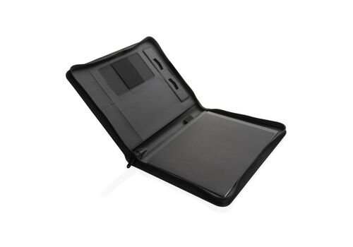 RCS rPU deluxe tech portfolio with zipper, black