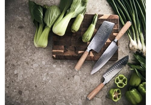 VINGA Hattasan Damascus Santoku knife, silver