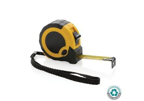 RCS recycled plastic 3M/16 mm tape with stop button, yellow