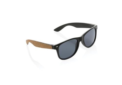 GRS recycled PC plastic sunglasses with FSC® cork, black
